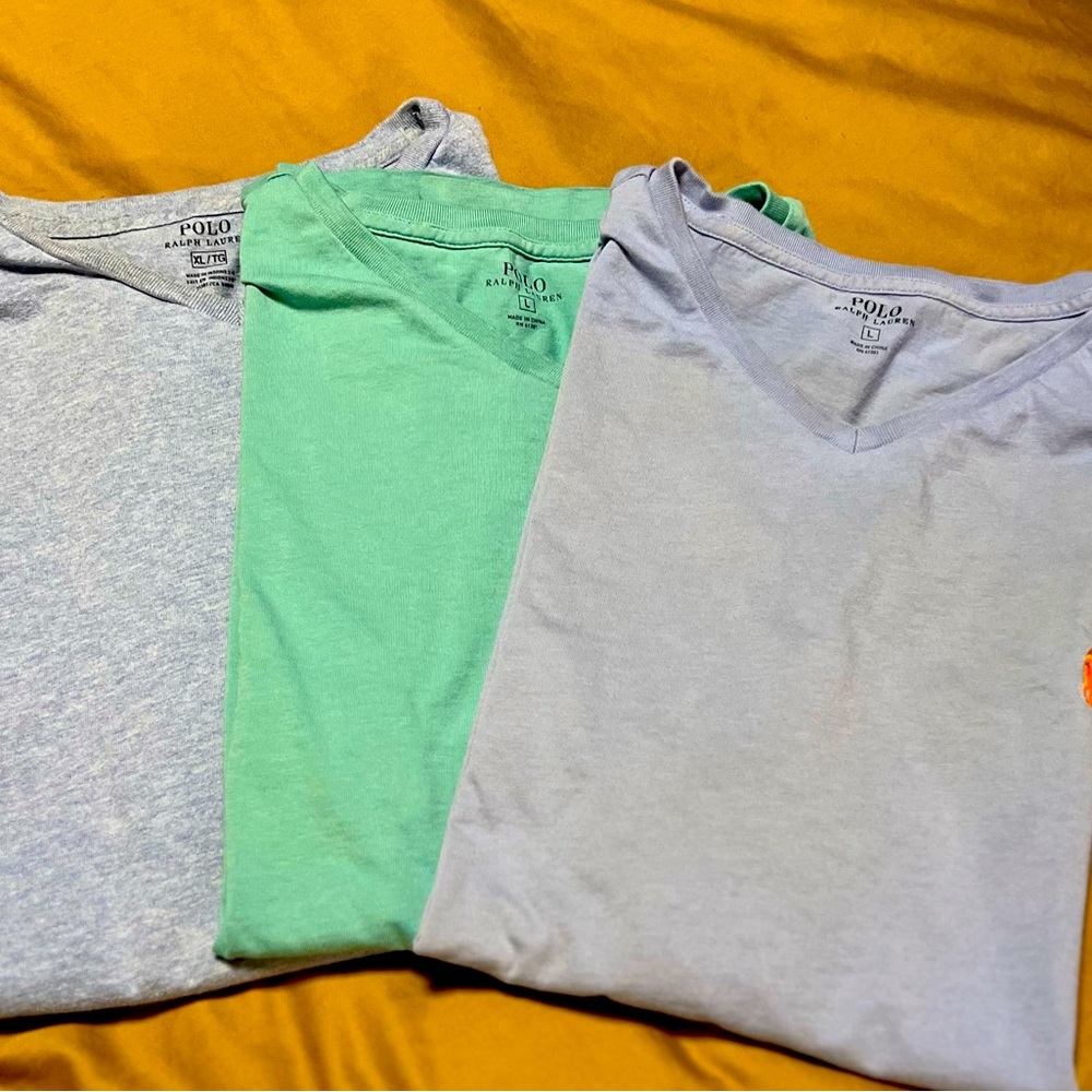 Lot of 3 Polo V-Neck T-Shirts
